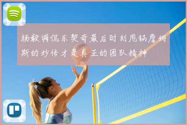 杨毅调侃东契奇最后时刻甩锅詹姆斯的妙传才是真正的团队精神